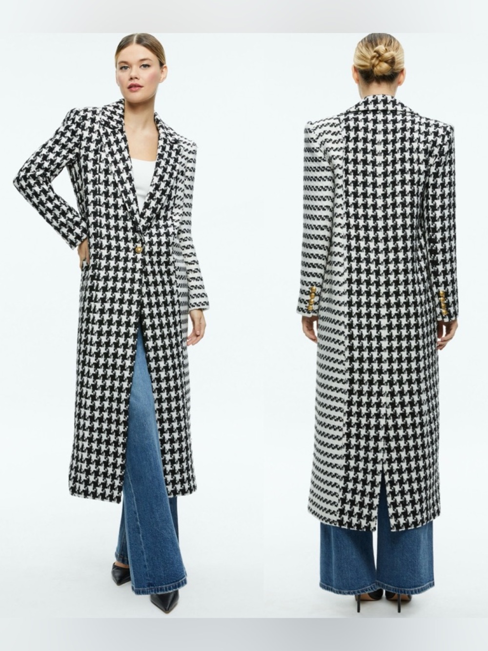 NWT Alice + Olivia Colley Long Tweed Coat . Size XS - Picture 7 of 17